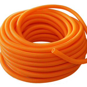 DC Sound 1/2" 13mm 100' Orange Split Wire Loom Cable Sleeves Conduit Protective Tubing