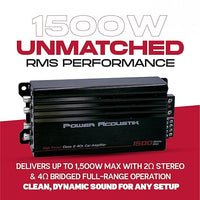 Thumbnail for Power Acoustik MICRO4-1500D 1500W Class D Compact 4-Channel Car Amplifier