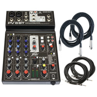 Thumbnail for Peavey PV 6 BT 6 Channel Compact Mixing Mixer Console with Bluetooth + 4 Cables