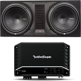 Rockford P2-2X12 Dual 12" P2 Series in ported box with R2-1200X1 Prime Series Amplifier.