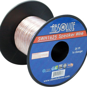 Absolute SWH1625 25' 16 Gauge Car Home Audio Speaker Wire Cable Spool