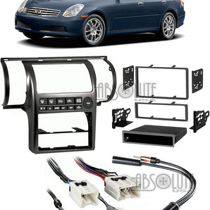 Absolute USA ABS99-7604B Fits Infiniti G35 Sedan 03-04 Aftermarket Stereo Harness Radio Install Dash Kit