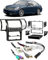 Thumbnail for Absolute USA ABS99-7604B Fits Infiniti G35 Sedan 03-04 Aftermarket Stereo Harness Radio Install Dash Kit