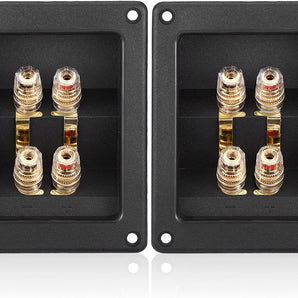 American Terminal 2PCS Rectangle 4-Way Speaker Box Terminal Cup