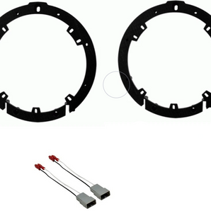 2 Pair Metra 82-7805 Door Speaker Adapter Plates 6.5" 6.75" Stand Ring +Wiring Harness