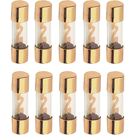 10 Patron P-AGU60 60 Amp AGU gold plated fuses round glass fuse