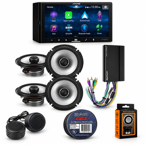 Alpine iLX-W670 Receiver + 2 S2-S65 6.5" Speakers +KTA-450 Power Pack + Accessory Bundle