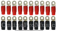 Thumbnail for 0 Gauge Ring Terminal 20 Pack 1/0 AWG Wire Crimp Cable- Red/Black Boots- 5/16