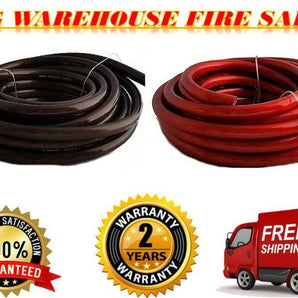 50 FEET PREMIUM 0 GAUGE BLACK & RED POWER + GROUND WIRE CABLE 1/0 GAUG CAR AUDIO
