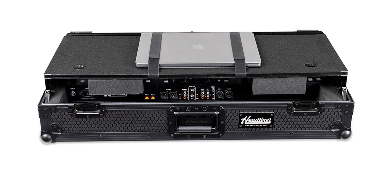 Headliner HL10016 Pitch Black Flight Case for Rane Four and Performer with Laptop Platform and Wheels