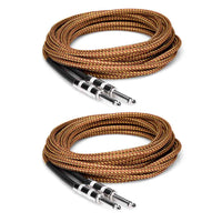 Thumbnail for Hosa GTR-518 DJ Package Straight Tweed Guitar Cable  (2 Pack)