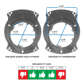Metra 82-4202 Universal Speaker Adapter 6 to 6.75 inch - Circle/Oval