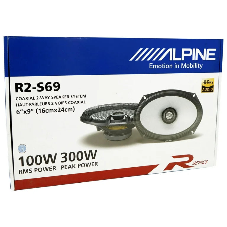 Alpine R2-S69 6x9 R-Series High-Resolution Coaxial Speakers, Pair