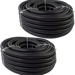 100 FT 1/2" 13mm (2x 50 FT) Split Wire Loom Conduit Polyethylene Tubing Black Color