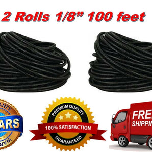 True 2 Rolls 100 Ft 1/8" Split Wire Loom Conduit Polyethylene Tubing Sleeve Tube