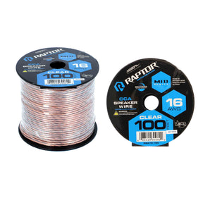 Raptor RSW16-100 Speaker Wire 16GA CLEAR 100FT - Vice Series