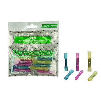 Install Bay IBR09 heat shrink butt connectors in a retail pack with various colors for electrical installations.