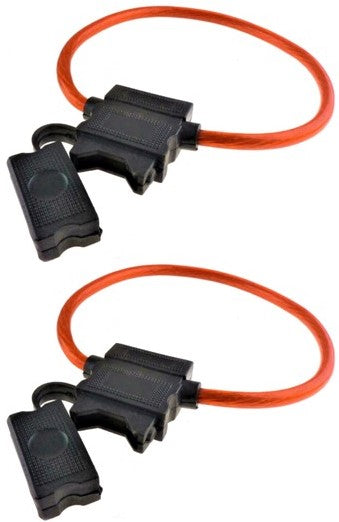 Line blade fuse holder with red wire and protective cap for safety, premium material design for reliable installation.