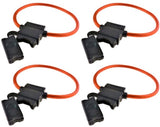 XP Audio XATC8G in-line blade fuse holder with black cap and red wire for electrical protection.