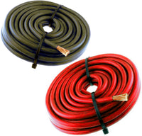Thumbnail for MR DJ 20FT 8 Gauge Speaker Wire Amp Power Ground PRO Audio DJ 10' Red + 10' Black