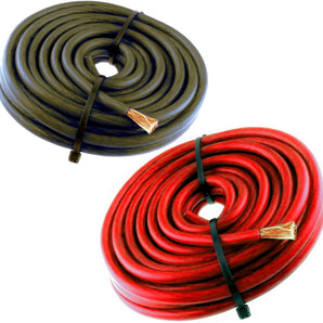 MR DJ 20FT 8 Gauge Speaker Wire Amp Power Ground PRO Audio DJ 10' Red + 10' Black