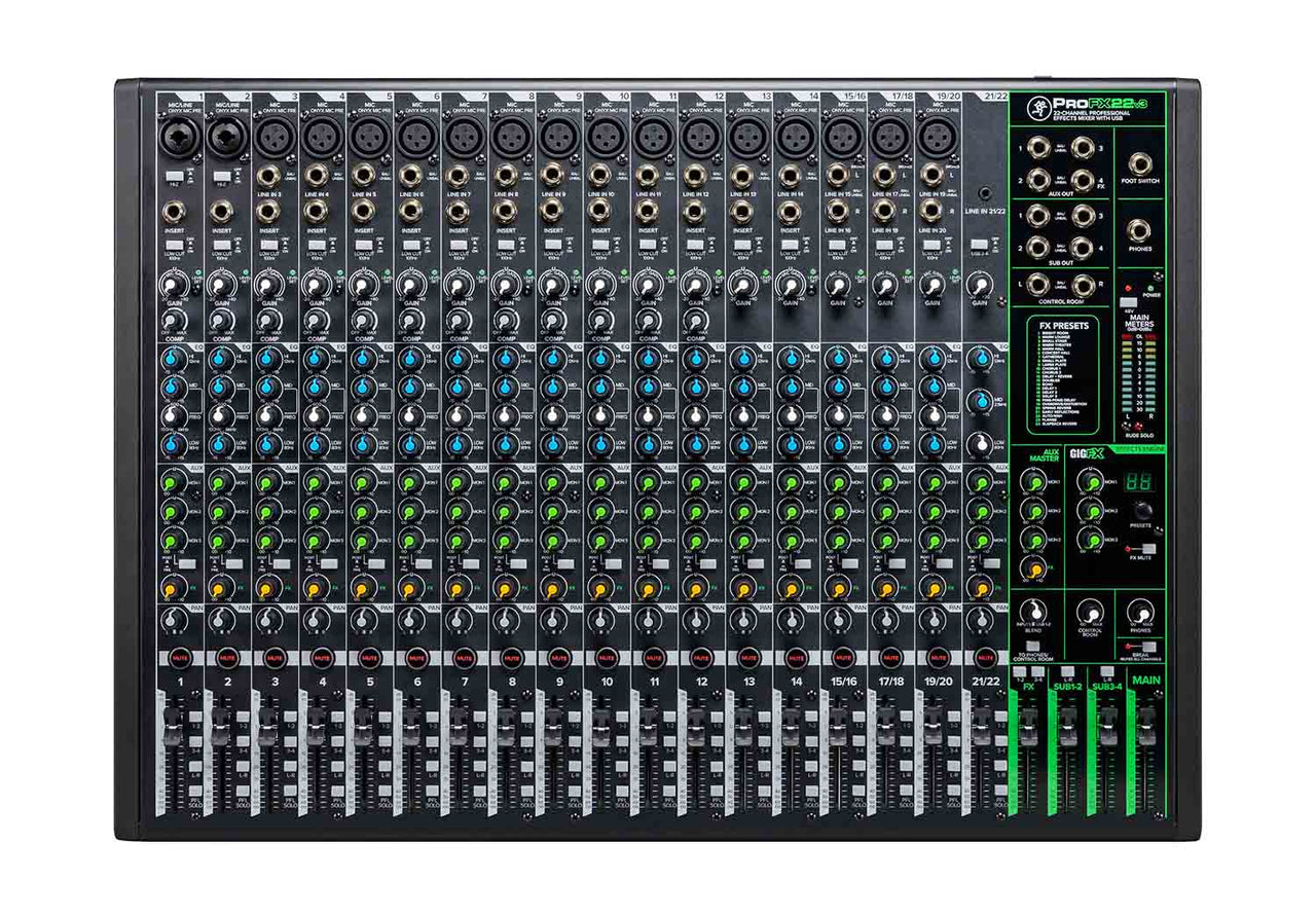 Mackie ProFX22v3, 22-Channel Professional Effects Mixer with USB