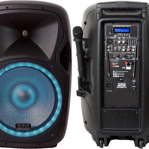 2 Absolute USPROBAT15 15" Professional Powered Active 3500w DJ PA Bluetooth Speaker
