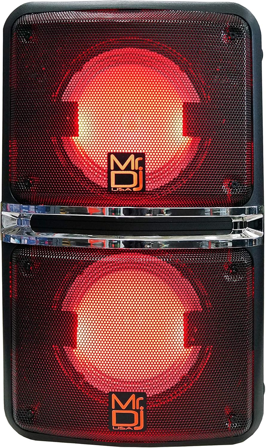 MR DJ GOPACK Dual 6.5" 1200W Portable Outdoor Bluetooth Speaker