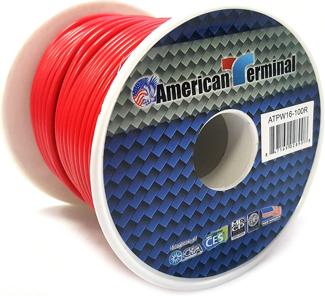 American Terminal ATPW16-100R 16GA 100' Red Primary Remote Power Ground Wire