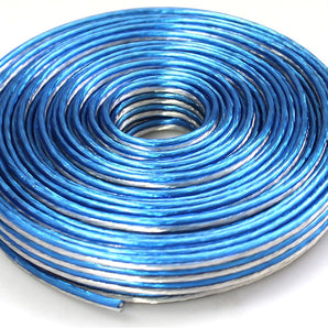 2 Absolute SWT18B100 18 Gauge Premium Speaker Wire 100ft Clear Blue/White
