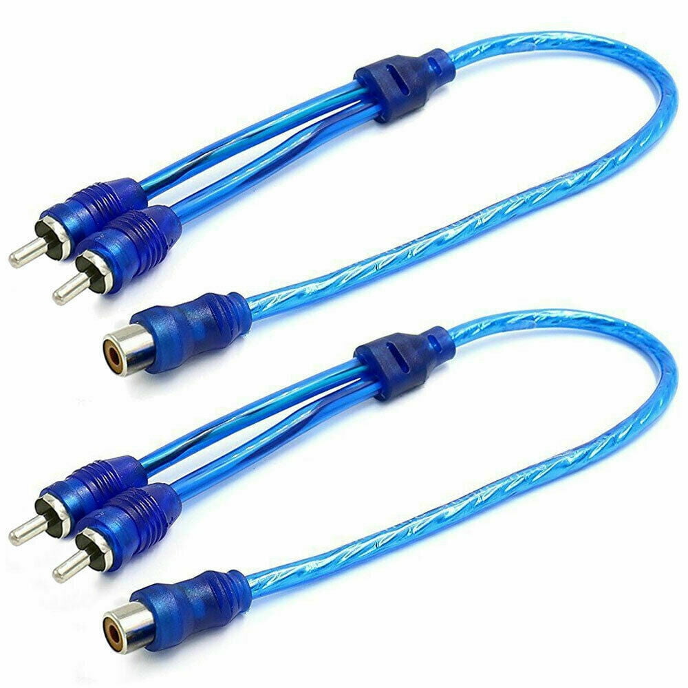 2 Absolute RCA Audio Cable "Y" Adapter Splitter 1 Female to 2 Male Plug Cable