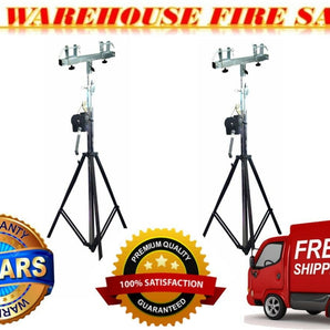 2 MR TRUSS Pro Lighting 12 Foot Crank Light Stand & Square Truss T-Bar