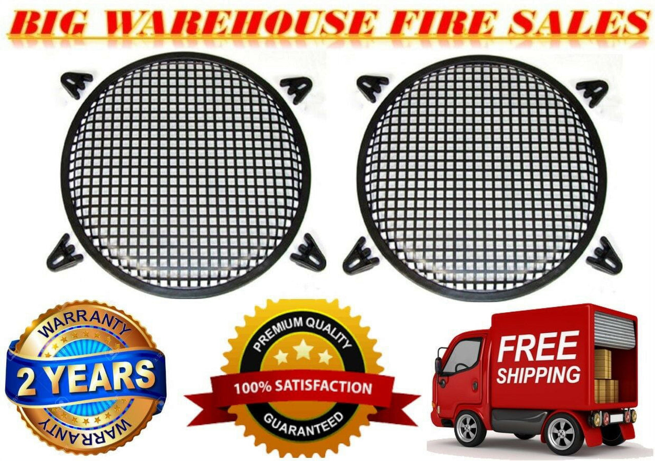 2) 15" SubWoofer Metal Mesh Cover Waffle Speaker Grill Protect Guard DJ Car Audi