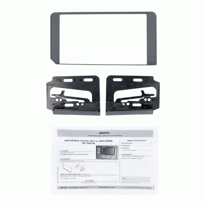 Double DIN Car Stereo Install Kit & Harness Fit 1995-2002 C/K Silverado/Sierra