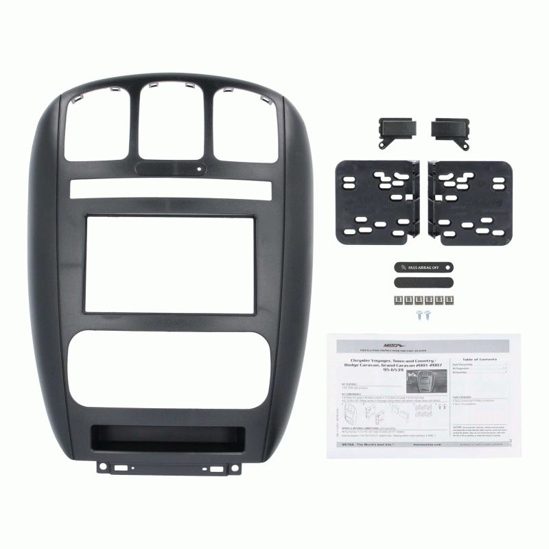 01-07 Caravan / Town & Country Car Installation Double Din Dash Kit Bundle