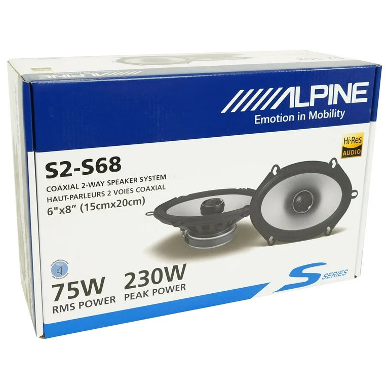 2 Pair ALPINE S2-S68 460W 5x7" 6x8" Car Audio Coaxial 2-Way Speakers