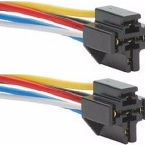 5-pin Bosch relay socket harness with color-coded wires for easy connection.