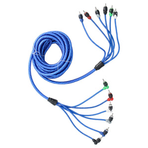 Raptor R4R176 RCA 6-Channel Audio Cable - Mid Series 17 Feet
