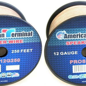 2 American Terminal PROS12G250 250FT 12 Gauge PRO PA DJ Car Home Marine Audio Speaker Wire Cable