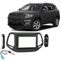 Thumbnail for Metra Compatible with 2017-18 Jeep Compass 99-6545B 40-EU10 Single DIN Stereo  Radio Install Dash Kit and Antenna Adapter
