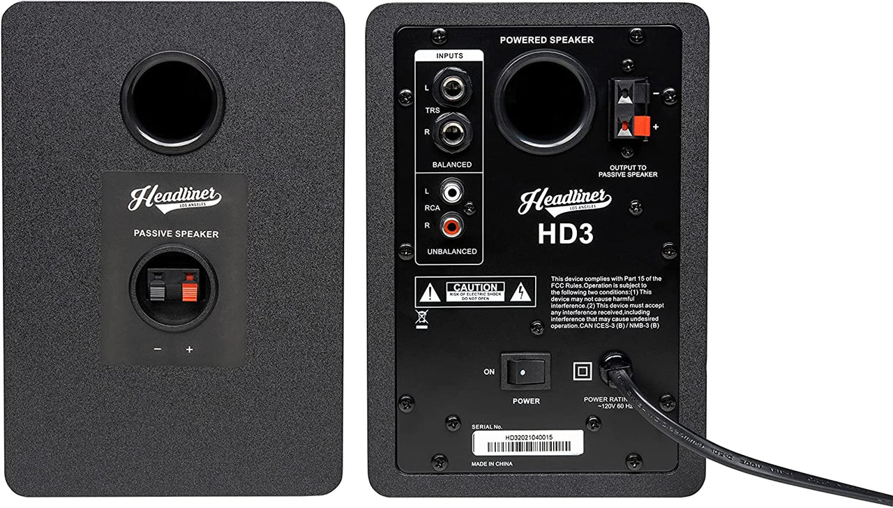 Headliner HL90981 HD3 Monitors and Starlight USB Microphone Bundle for Recording