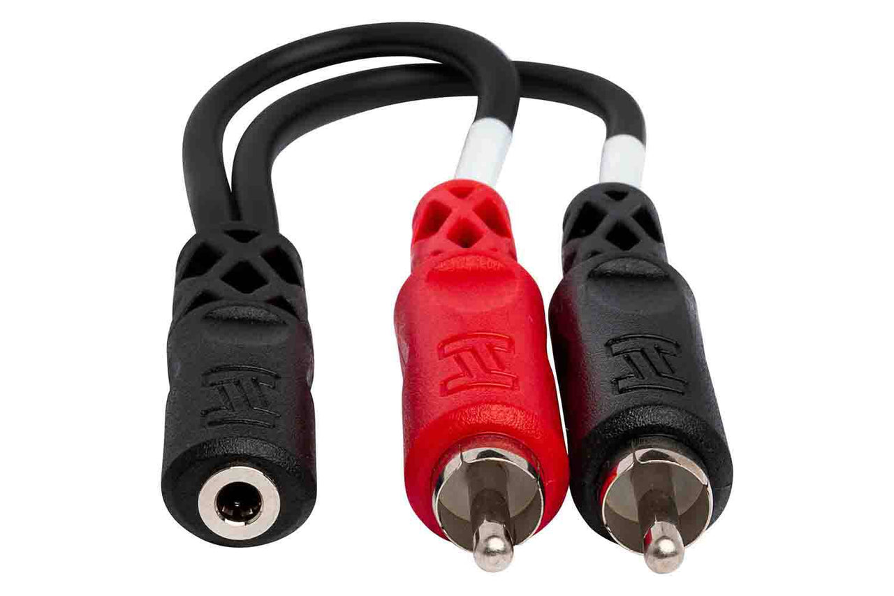 Hosa YMR-197 Stereo Breakout Cable, 3.5 mm TRSF to Dual RCA