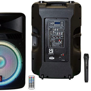 MR DJ PROBAT118 18" 4000 Watts Power Speaker Built-in Battery + Speaker Stand