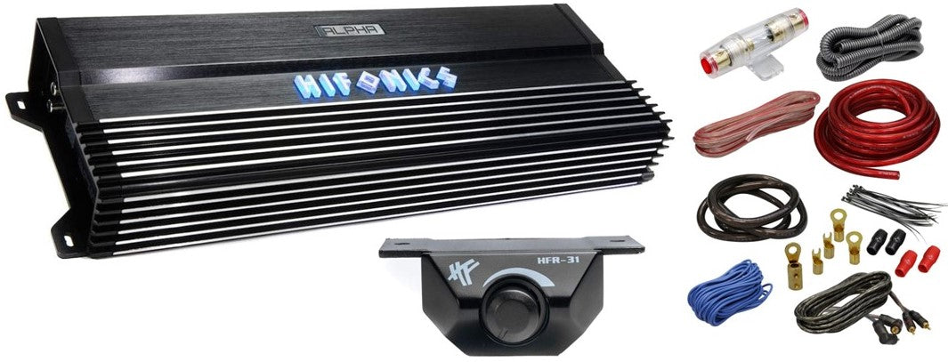 Hifonics A2500.5D 2500W Class-D 5 Channel Car Amplifier& 4 Gauge AMP Kit