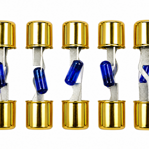 2 Absolute AGULB-50 5-Pack 50 Amp AGU Glass Fuses with Blue LED Blown Fuse Indicator