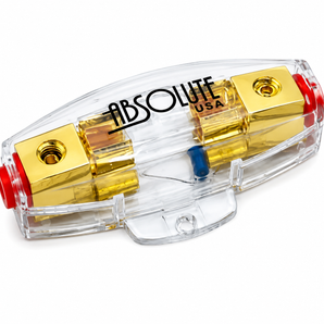 Absolute AGHLB Inline AGU Fuse Holder Blue LED Blown Fuse Indicator + 300A fuses
