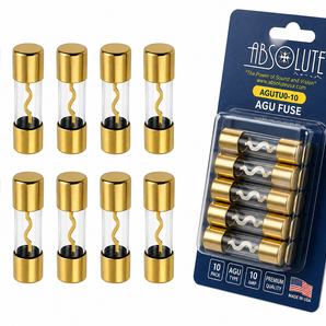 Absolute AGU30-10 30 Amp Gold-Plated AGU Glass Fuse (10 Pack)