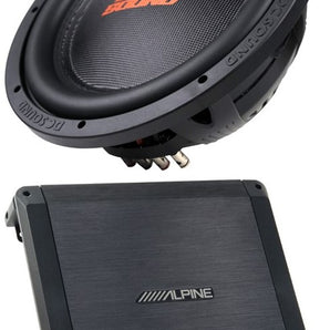 Alpine BBX-T600 600W 2 Ch Amplifier & DSW2000 10" Subwoofer & 4G Amp Kit