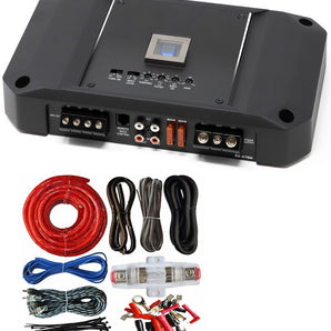 Alpine R2-A75M 750 W RMS R-Series Class-D Mono Sub Amplifier + 4 Gauge Amp Kit