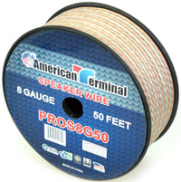 Thumbnail for American Terminal PROS8G50 50' 8 Gauge PRO PA DJ Car Home Marine Audio Speaker Wire Cable Spool